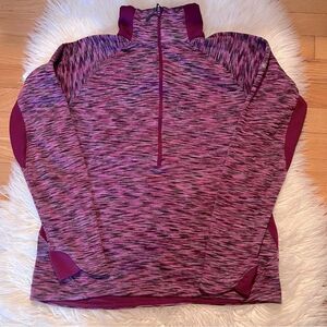 Columbia Women’s Half Zip Heather Pink & Black Light pull-over, Size Medium.